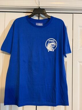 Yamaha Royal Blue Tee with White Fish Logo